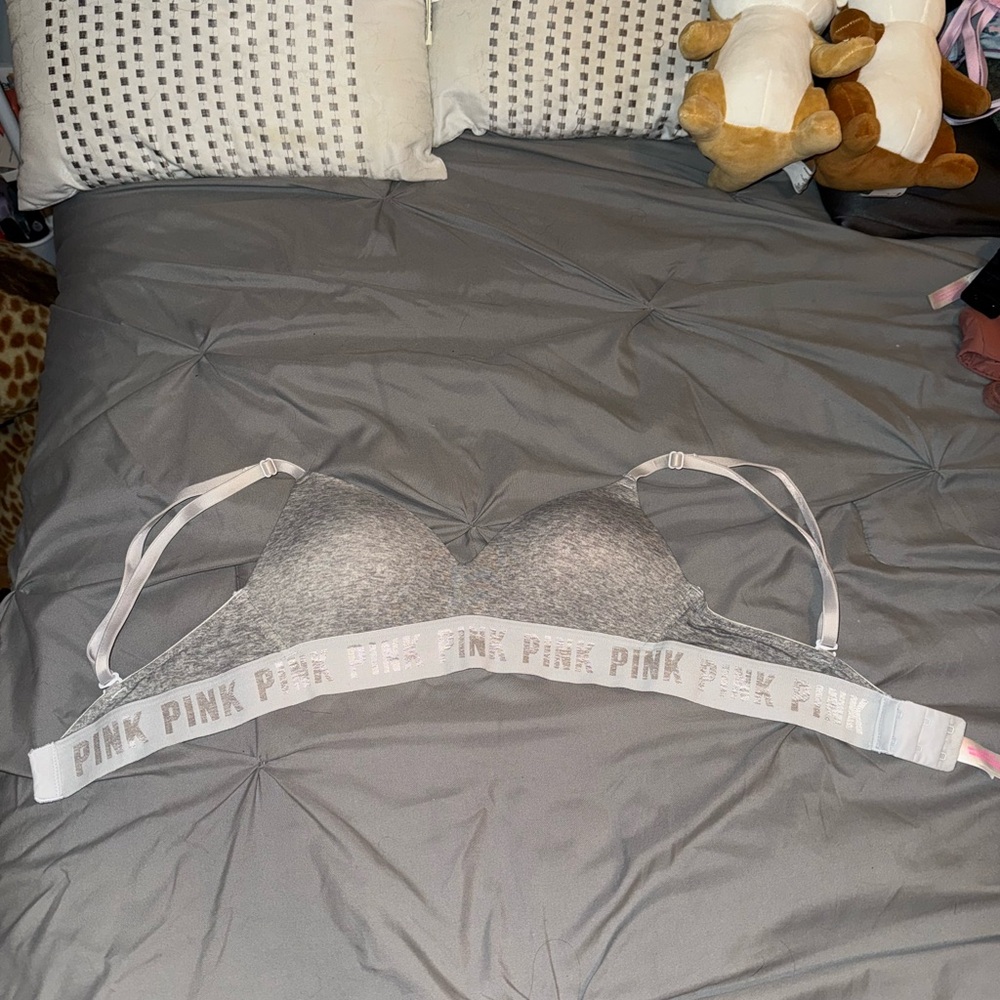 Gray PINK Victoria's Secret Bralette
